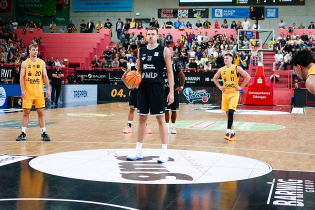 Free throw: Nick Muszynski (Heldelberg), MLP Academics Heidelberg, 33, , GER, Tigers Tübingen vs. MLP Academics Heidelberg, Basketball, ProA, Matchday 1, 2026–2027 season, September 26, 2026 GER, Tigers Tübingen vs. MLP Academics Heidelberg, Basketball, ProA, Matchday 1, 2026–2027 season, September 26, 2026 Tigers Tübingen Copyright: xEibner-Pressefoto KirstenxJaegerx