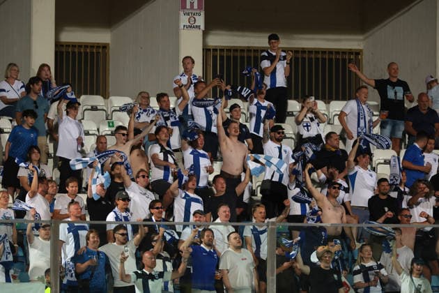 San Marino v Finland - UEFA Nations League - Season 2026-2027 Serravalle, Italy, 26th September 2026. Finland cheer on their team during the San Marino vs Finland UEFA Nations League match at San Marino Stadium, Serravalle. Picture credit should read: Jonathan Moscrop Serravalle San Marino Stadium San Marino