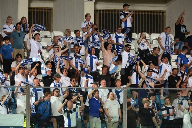 San Marino v Finland - UEFA Nations League - Season 2026-2027 Serravalle, Italy, 26th September 2026. Finland cheer on their team during the San Marino vs Finland UEFA Nations League match at San Marino Stadium, Serravalle. Picture credit should read: Jonathan Moscrop Serravalle San Marino Stadium San Marino