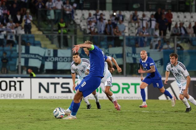 San Marino v Finland - UEFA Nations League - Season 2026-2027 Serravalle, Italy, 26th September 2026. Leo Walta of Finland scores his second goal to give the visitors a 5-0 lead during the San Marino vs Finland UEFA Nations League match at San Marino Stadium, Serravalle. Picture credit should read: Jonathan Moscrop Serravalle San Marino Stadium San Marino