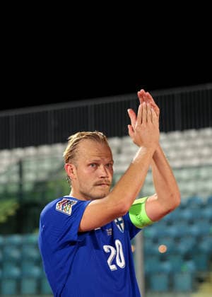 San Marino v Finland - UEFA Nations League - Season 2026-2027 Serravalle, Italy, 26th September 2026. Joel Pohjanpalo of Finland applauds the fans following the final whistle of the San Marino vs Finland UEFA Nations League match at San Marino Stadium, Serravalle. Picture credit should read: Jonathan Moscrop Serravalle San Marino Stadium San Marino