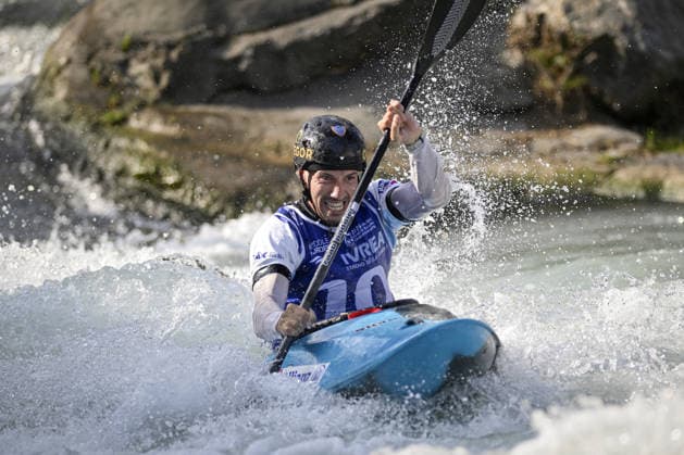 IPA89013947 - Ivrea, Italy, September 26, 2026: 2026 Paddle Europe Slalom Championships—Men’s Kayak Cross Individual Time Trial at the Canoe Stadium in Ivrea ..... in action during the 2026 Paddle Europe Slalom Championships Men’s Kayak Cross Individual Time Trial at the Canoe Stadium in Ivrea  Copyright: xTonelloxAbozzi IPAxSportx xx IPA89013947