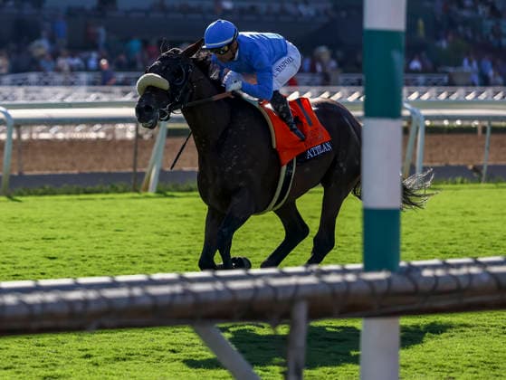 September 26, 2026, Arcadia, Ca, USA: Atitlan (7) ridden by Umberto Rispoli wins the John Henry Turf Championship Stakes (Grade 2) on Goodwood Stakes Day at Santa Anita Park in Arcadia, California on September 26, 2026. Eclipse Sportswire CSM CSM HORSE RACING 2026: Goodwood Stakes Day Santa Anita SEP 26  - ZUMAcs17 20260926_faf_cs17_062 Copyright: xDanxBirchx