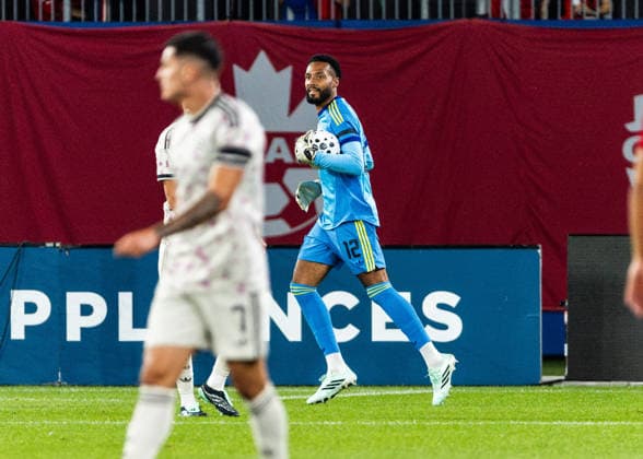 Futbol, Canada vs Chile Partido amistoso en Canada 2026. El jugador de Chile, Lawrence Vigouroux es fotografiado durante el partido amistoso frente a Canada, disputado en el estadio BMO Field en Toronto, Canada. 26 09 2026 Kevin Raposo Photosport Football, Canada vs. Chile Friendly match in Canada, 2026. Chilean player Lawrence Vigouroux is photographed during the friendly match against Canada, played at BMO Field in Toronto, Canada. 26 09 2026 Kevin Raposo Photosport Canada vs Chile, amistoso en Canada 2026 