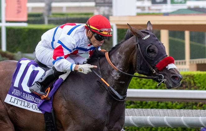 September 26, 2026, Arcadia, Ca, USA: Little Opal (10) ridden by Emisael Jaramillo wins the John C. Harris Stakes (Grade 3) on Goodwood Stakes Day at Santa Anita Park in Arcadia, California on September 26, 2026. Lindsay Affleck Eclipse Sportswire CSM CSM HORSE RACING 2026: Goodwood Stakes Day Santa Anita SEP 26  - ZUMAcs17 20260926_faf_cs17_072 Copyright: x 232054000806x