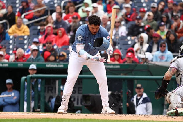 September 26, 2026, Washington D.C, District Of Columbia, United States: Washington, DC; Washington Nationals first baseman Abimelec Ortiz (81) loses his helmet during an at bat in a Major League Baseball game against the New York Mets at Nationals Park on Saturday, September 26, 2026. The Mets beat the Nationals 7-1. MLB, Baseball Herren, USA New York Mets 7:1 Washington Nationals  - ZUMAp258 20260926_znp_p258_028 Copyright: xStevexPrakopex