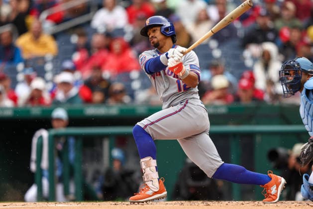September 26, 2026, Washington D.C, District Of Columbia, United States: Washington, DC; New York Mets shortstop Francisco Lindor (12) hits a foul ball during a Major League Baseball game against the Washington Nationals at Nationals Park on Saturday, September 26, 2026. The Mets beat the Nationals 7-1. Washington D.C United States - ZUMAp258 20260926_znp_p258_042 Copyright: xStevexPrakopex