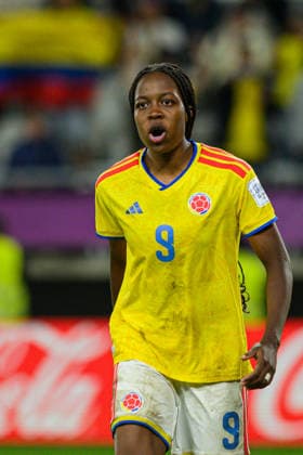 Valerin LOBOA seen celebrating during 2026 FIFA U-20 Women™s World Cup Bronze Final match between teams of Italy and Colombia in Lodz, Poland (Tomasz Karczewski Ball Raw Images) Lodz Stadion Miejski LKS Lodz Poland Copyright: xTomaszxKarczewskix tomaszkarczewski_wlochy_kolumbia_u20_2627_TK1_4220-2