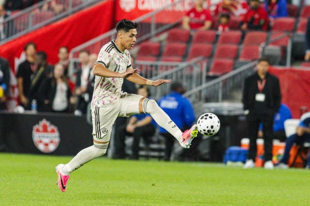 Dario Osorio of Chile controls the ball during the International Friendly, Länderspiel, Nationalmannschaft match between Canada and Chile on September 26th, 2026 in BMO Field, Toronto, Ontario, Canada Copyright: xCurtisxWongx xSPPx Sportspressphoto_SPR240805