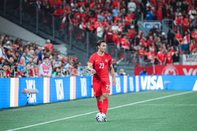 September 26, 2026, Toronto, Ontario, Toronto: Niko Sigur 23 of Canada in action during International Friendly, Länderspiel, Nationalmannschaft between Canada and Chile at BMO Field, Toronto on September 26, 2026. International Friendly Canada 1:0 Chile  - ZUMAn333 20260926_znp_n333_031 Copyright: xKaxLokxNgx