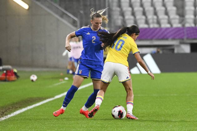 SOCCER - FIFA World Cup, WM, Weltmeisterschaft, Fussball - U-20 Women s - Italy vs. Colombia Photo by IPA ABACAPRESS.COM89005310 - Lidia Consolini (ITA) and Mariana Silva (COL) during the third-place match of the FIFA U-20 Women s World Cup between Italy and Colombia, held in Lodz, Poland, on September 26, 2026 Lodz Poland  Copyright: xIPAxSport ABACAx