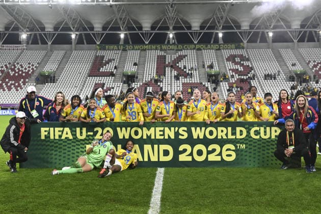 SOCCER - FIFA World Cup, WM, Weltmeisterschaft, Fussball - U-20 Women s - Italy vs. Colombia Photo by IPA ABACAPRESS.COM89007592 - The Colombian team wins bronze medals after the FIFA U-20 Women s World Cup third-place match between Italy and Colombia, held in Lódz, Poland, on September 26, 2026 Lodz Poland  Copyright: xIPAxSport ABACAx