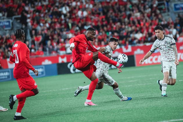 September 26, 2026, Toronto, Ontario, Toronto: Cyle Larin 9 of Canada in action during International Friendly, Länderspiel, Nationalmannschaft between Canada and Chile at BMO Field, Toronto on September 26, 2026. Toronto Toronto - ZUMAn333 20260926_znp_n333_054 Copyright: xKaxLokxNgx