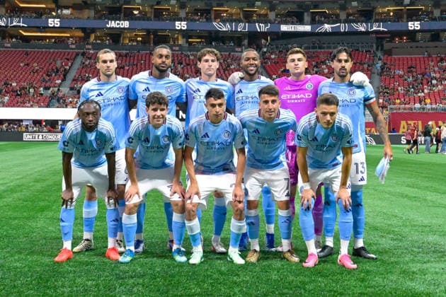 ATLANTA, GA - SEPTEMBER 26: The New York starting 11 pose for a photo prior to the start of the MLS, Fussball Herren, USA match between New York City FC and Atlanta United FC on September 26th, 2026 at Mercedes-Benz Stadium in Atlanta, GA. (Photo by Rich von Biberstein Icon Sportswire) SOCCER: SEP 26 MLS Atlanta United vs New York City FC EDITORIAL USE ONLY Icon260926010