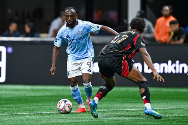 ATLANTA, GA - SEPTEMBER 26: Benie Traore 9 of New York looks to make a move during the MLS, Fussball Herren, USA match between New York City FC and Atlanta United FC on September 26th, 2026 at Mercedes-Benz Stadium in Atlanta, GA. (Photo by Rich von Biberstein Icon Sportswire) SOCCER: SEP 26 MLS Atlanta United vs New York City FC EDITORIAL USE ONLY Icon260926014