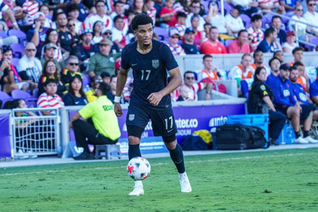 Peru v USA in a friendly Florida Series Match, Orlando, Florida Orlando, Florida, USA, September 26, 2026, USA player Malik Tillman 17 looking to make a pass at Inter.Co Stadium. Copyright: xMartyxJean-Louisx