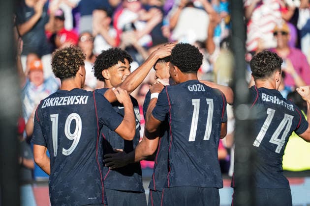 Peru v USA in a friendly Florida Series Match, Orlando, Florida Orlando, Florida, USA, September 26, 2026, USA players celebrate goal at Inter.Co Stadium. Copyright: xMartyxJean-Louisx