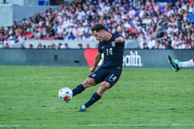 Peru v USA in a friendly Florida Series Match, Orlando, Florida Orlando, Florida, USA, September 26, 2026, USA player Sebastian Berhalter 14 shoots and scores at Inter.Co Stadium. Copyright: xMartyxJean-Louisx