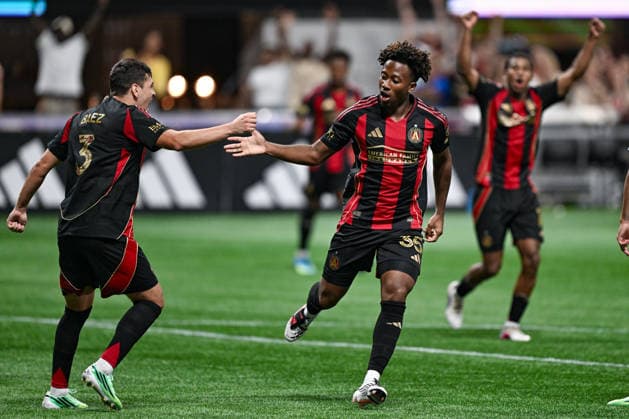 ATLANTA, GA - SEPTEMBER 26: Jay Fortune 35 of Atlanta reacts after scoring a second-half goal during the MLS, Fussball Herren, USA match between New York City FC and Atlanta United FC on September 26th, 2026 at Mercedes-Benz Stadium in Atlanta, GA. (Photo by Rich von Biberstein Icon Sportswire) SOCCER: SEP 26 MLS Atlanta United vs New York City FC EDITORIAL USE ONLY Icon260926030