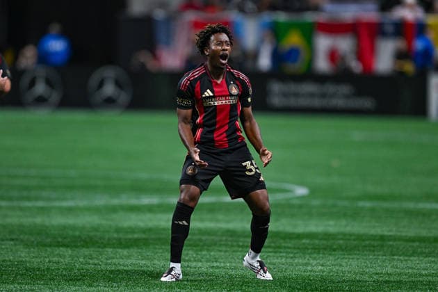 ATLANTA, GA - SEPTEMBER 26: Jay Fortune 35 of Atlanta reacts after scoring a second-half goal during the MLS, Fussball Herren, USA match between New York City FC and Atlanta United FC on September 26th, 2026 at Mercedes-Benz Stadium in Atlanta, GA. (Photo by Rich von Biberstein Icon Sportswire) SOCCER: SEP 26 MLS Atlanta United vs New York City FC EDITORIAL USE ONLY Icon260926036