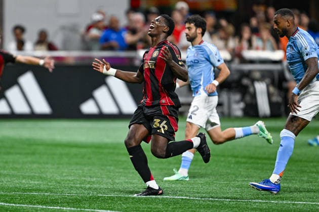 ATLANTA, GA - SEPTEMBER 26: Breel Embolo 36 of Atlanta reacts during the MLS, Fussball Herren, USA match between New York City FC and Atlanta United FC on September 26th, 2026 at Mercedes-Benz Stadium in Atlanta, GA. (Photo by Rich von Biberstein Icon Sportswire) SOCCER: SEP 26 MLS Atlanta United vs New York City FC EDITORIAL USE ONLY Icon260926044