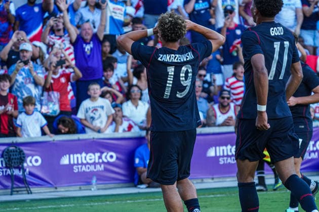 Peru v USA in a friendly Florida Series Match, Orlando, Florida Orlando, Florida, USA, September 26, 2026,USA player Julian Hall 19 celebrate goal at Inter.Co Stadium. Copyright: xMartyxJean-Louisx