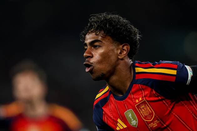 September 26, 2026, London, England: Lamine Yamal (Spain) celebrates after scoring a goal during UEFA Nations League 2026 football match between Spain at Wembley (London)..Final Score: England 2:3 Spain England Vs Spain, England - 26 Sep 2026  - ZUMAs197 20260926_aaa_s197_365 Copyright: xGrzegorzxWajdax