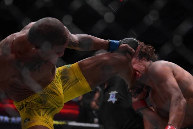 September 26, 2026, Las Vegas, Nevada, USA: RAUL ROSAS JR. defeated RAONI BARCELOS by TKO (slam) at 1:38 of Round 5 during UFC Fight Night at the UFC APEX in Las Vegas. UFC Fight Night: Raul Rosas Jr. Defeated Raoni Barcelos By TKO (Slam) At 1:38 Of Round 5  - ZUMAo117 20260926_zsp_o117_006 Copyright: xMikaelxOnax