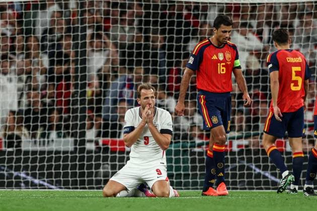 September 26, 2026, London, England: Harry Kane (England), Rodrigo Hernandez Cascante also known as Rodri (Spain) seen during UEFA Nations League 2026 football match between Spain at Wembley (London)..Final Score: England 2:3 Spain London England - ZUMAs197 20260926_aaa_s197_344 Copyright: xGrzegorzxWajdax