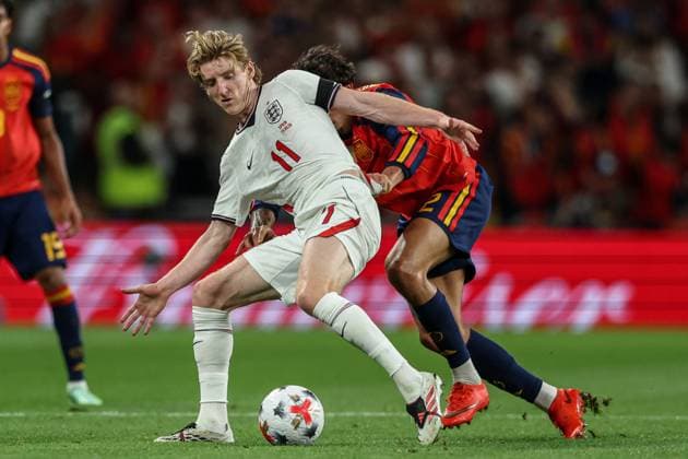 September 26, 2026, London, England: Anthony Gordon (England) seen in action during UEFA Nations League 2026 football match between Spain at Wembley (London)..Final Score: England 2:3 Spain London England - ZUMAs197 20260926_aaa_s197_351 Copyright: xGrzegorzxWajdax