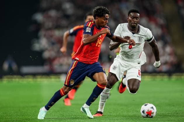 England vs Spain, England - 26 Sep 2026 Lamine Yamal (Spain) and Marc Guehi (England) seen in action during UEFA Nations League 2026 football match between Spain at Wembley (London). Final Score: England 2:3 Spain London United Kingdom Copyright: xGrzegorzxWajdax xSOPAxImagesx Grzegorz-Wajda-1454197