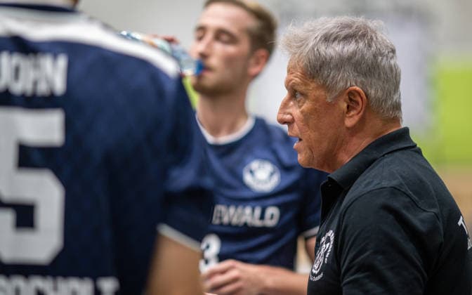 Volleyball, 2026–2027 Season, 2nd Bundesliga North, September 26, 2026, Matchday 2, Men s, TuB Bocholt Blue vs. FC Schuettorf White; Grzegorz Marchewka, Coach of TuB Bocholt; Bocholt Sporthalle West, North Rhine-Westphalia, Germany 260926_vb_tub-bocholt_fc-schuettorf_59263