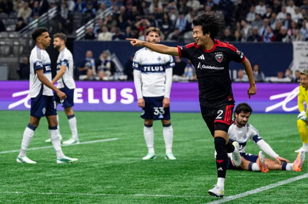 September 26, 2026, Vancouver, Bc, CANADA: D.C. United s Kimito Nono (2) celebrates after scoring a goal against the Vancouver Whitecaps during the first half of an MLS, Fussball Herren, USA soccer match, in Vancouver, on Saturday, Sept. 26, 2026. Canada News - September 26, 2026  - ZUMAc35_ 20260926_zaf_c35_197 Copyright: xJacobxMallarix