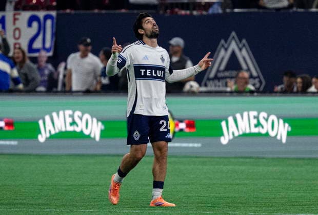 September 26, 2026, Vancouver, Bc, CANADA: Vancouver Whitecaps Brian White (24) celebrates after scoring a goal against DC United during the first half of an MLS, Fussball Herren, USA soccer match, in Vancouver, on Saturday, Sept. 26, 2026. Canada News - September 26, 2026  - ZUMAc35_ 20260926_zaf_c35_206 Copyright: xJacobxMallarix
