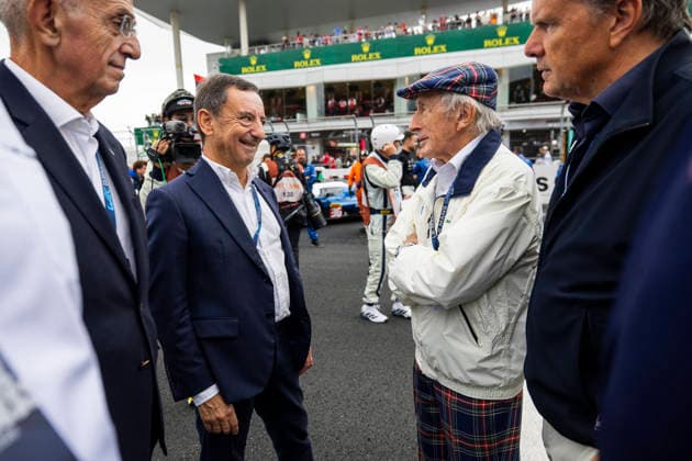FIA WEC - 6 HOURS OF FUJI 2026 FILLON Pierre (fra), President of ACO, Sir Jackie Stewart, portrait, ambiance on the grid during the 6 Hours of Fuji 2026, 6th round of the 2026 FIA World Endurance Championship, from September 25 to 27, 2026 on the Fuji Speedway in Oyama, Shizuoka, Japan - OyamaJapan  Copyright: xJULIENxDELFOSSEx