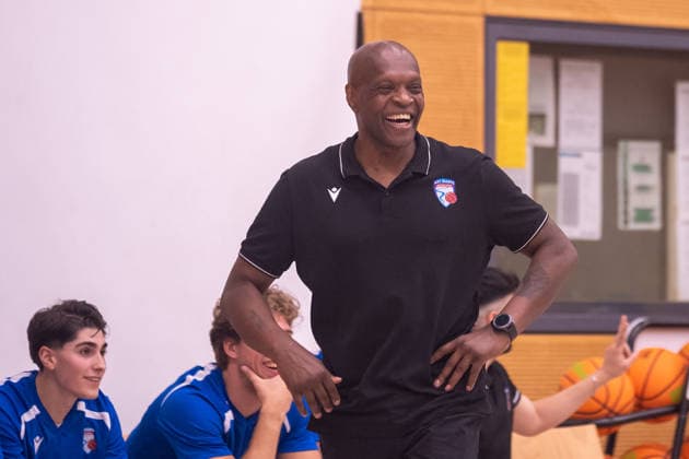 Robert Shepherd, head coach of the ART Giants Düsseldorf, is in good spirits. SG ART Giants Düsseldorf vs. Seawolves Academy, Basketball, Barmer 2 BBL, Pro B North, Matchday 1, 2026–2027 Season, September 26, 2026 SG ART Giants Düsseldorf vs. Seawolves Academy, Basketball, Barmer 2 BBL, Pro B North, Matchday 1, 2026–2027 season, September 26, 2026 Düsseldorf Copyright: xEibner-Pressefoto ThomasxHaeslerx EP_THR
