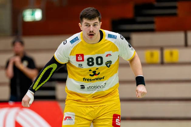 Krefeld, September 26, 2026, Handball, Men s, 3rd Division, Southwest, Matchday 6, 2026–2027 HSG Krefeld Niederrhein vs. Bergische Panther Jan Luca Mevissen HSG Krefeld Niederrhein, 80 during the game
