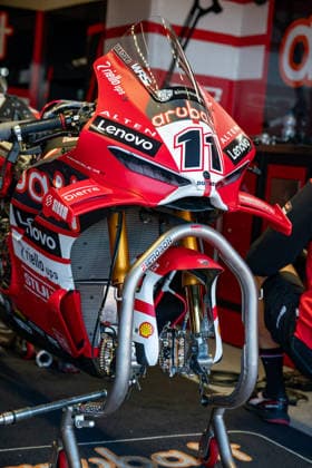 MOTORSPORTS - SuperBike - Italian Round Photo by IPA ABACAPRESS.COM89024945 - Ducati Panigale V4R ( 11) of Aruba.it Racing - Ducati, ridden by Nicolo Bulega, in the pit during the Italian Round of the World Superbike (SBK) race in Cremona, Italy, on September 27, 2026 Cremona Italy  Copyright: xIPAxSport ABACAx