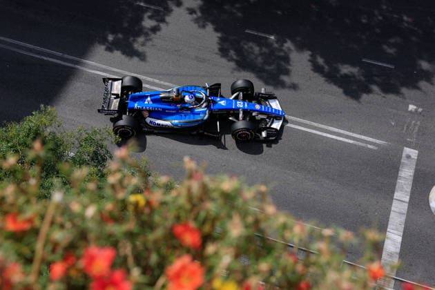 23 ALBON Alexander (THA), Williams F1 Team FW48, action F1 GP 15 Baku 2026 F1 GP 15 Baku 2026 RUSSELL George (GBR), Mercedes AMG F1 Team W17, portrait F1 GP 15 Baku 2026 during the 2026 Formula 1 Azerbaijan Grand Prix, the 15th round of the 2026 Formula One World Championship from September 24 to 26, 2026 on the Baku City Circuit in Baku, Azerbaijan. Photo by Jiri Krenek, Active Pictures Azerbaijan