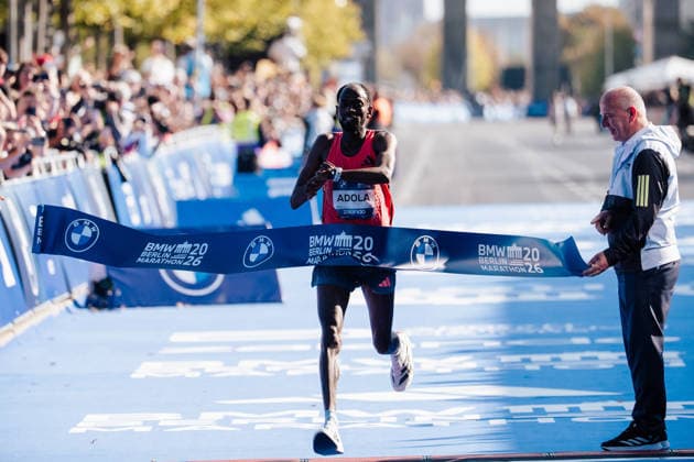 27.09.26, BMW Berlin Marathon 2026, Berlin Guye Adole (ETH) winning the BMW Berlin Marathon Berlin Berlin BE Deutschland