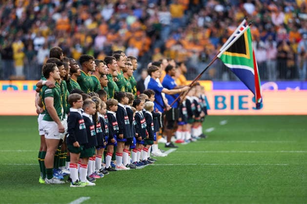 RUGBY UNION AUSTRALIA SOUTH AFRICA, Springboks during the international rugby test match between the Australian Wallabies and South Africa at Optus Stadium in Perth, Sunday, September 27, 2026. ( NO ARCHIVING, EDITORIAL USE ONLY PERTH Western Australia Australia  Copyright: xTravisxHaytox 20260927152533677020