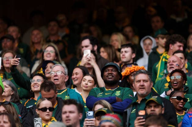 RUGBY UNION AUSTRALIA SOUTH AFRICA, Fans watch on during the international rugby test match between the Australian Wallabies and South Africa at Optus Stadium in Perth, Sunday, September 27, 2026. ( NO ARCHIVING, EDITORIAL USE ONLY PERTH Western Australia Australia  Copyright: xTravisxHaytox 20260927170910233164