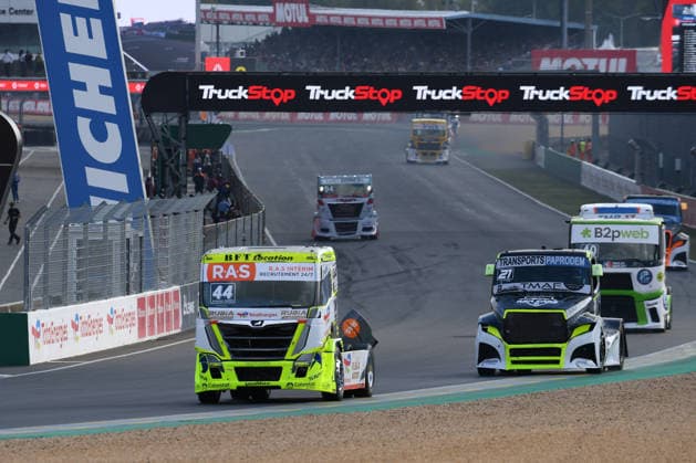 FFSA 24 HEURES CAMIONS 2026 44 ANDRE Jonathan (fra), Team Lion Truck Racing, MAN, 21 SOUSA RaphaÃ«l (fra), Team Viry Truck Racing, Freightliner, action, during the 5th round of the Championnat de France FFSA Camions 2026, 24 Heures Camions, from September 26 to 27, 2026 on the Bugatti Circuit, in Le Mans, France - Le MansFrance  Copyright: xRAINIERxEHRHARDTx