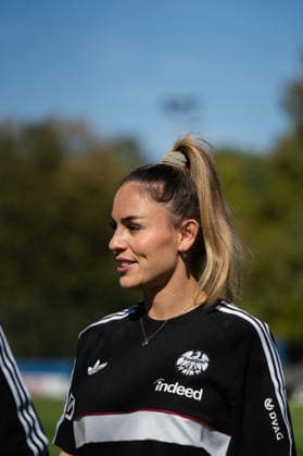 September 27, 2026, xjyhynx, Women s DFB Cup First Round, Karlsruher SC vs. Eintracht Frankfurt, from left: Erëleta Memeti 7, Eintracht Frankfurt vs. Karlsruhe