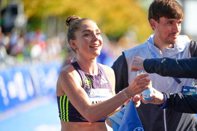 Anna Langerwisch, GER, top German female runner, finish line, GER, BMW Generali Berlin Marathon 2026, September 27, 2026, GER, BMW Generali Berlin Marathon 2026, September 27, 2026, Berlin Copyright: xClaudiusxRauch,xEibner-Pressefotox xClaudiusxRauchx EP_CRH