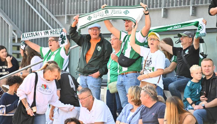 September 27, 2026 Soccer Season 2026–2027 DFB Cup Women s Club Cup First Round SpVgg Greuther Fürth Kleeblatt vs. TSG 1899 Hoffenheim Sports photo by Zink xwoxzix; regulations prohibit any use of photographs as image sequences and or quasi-video Kleeblatt fans, fan block