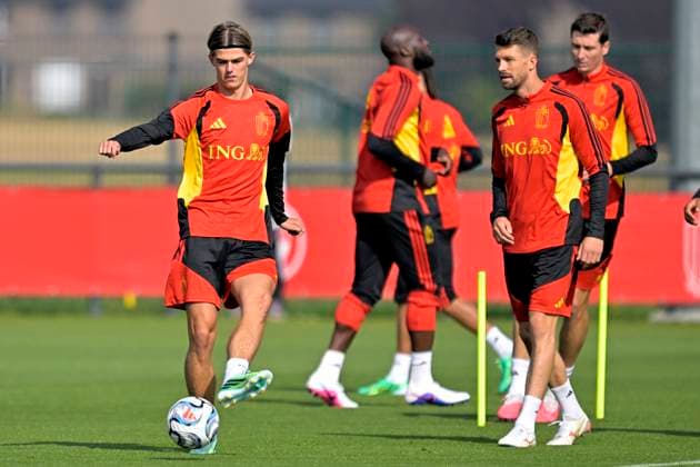 Belgium v France - UEFA Nations League 2026 Media Activities 27 09 2026 TUBEKE, BELGIUM - SEPTEMBER 27 : De Ketelaere Charles midfielder of Belgium during a training session ahead of the UEFA Nations League tournament league phase matchday 2 group A1 match between Belgium and France on September 27, 2026 in Tubeke, Belgium, 27 09 2026 Tubeke Belgium  Copyright: xSesx