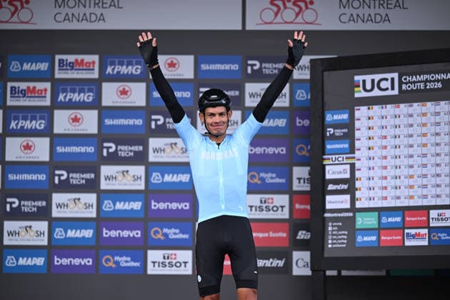 2026 UCI Road World Championships Picture by Chris Auld SWpix.com - 27 09 2026 - Cycling - 2026 UCI Road World Championships - MontrÃ al, Canada - Men Elite Road Race - Fredd Matute (Honduras) Copyright: x xSWpix.comx(t axPhotographyxHubxLtd)xChrisxAuld SWpix.comx SWP-3521-4604
