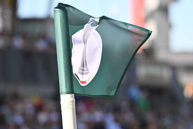 September 27, 2026 Soccer Season 2026–2027 DFB Cup Women s Club Cup Round 1 SpVgg Greuther Fürth Kleeblatt vs. TSG 1899 Hoffenheim Sports photo by Zink xwoxzix; regulations prohibit any use of photographs as image sequences and or quasi-video. Feature, impression, symbolic image, symbolic photo, corner flag with coat of arms, logo, emblem