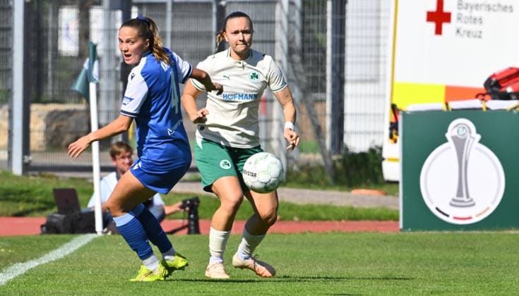 September 27, 2026 Soccer Season 2026–2027 DFB Cup Women s Club Cup Round 1 SpVgg Greuther Fürth Kleeblatt vs. TSG 1899 Hoffenheim Sports photo by Zink xwoxzix; regulations prohibit any use of photographs as image sequences and or quasi-video. Lisann Kaut 4, TSG Hoffenheim; Annika Fend 19, SpVgg Greuther Fürth